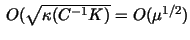 $\, O( \sqrt{ \kappa ( C^{-1} K ) } = O( \mu^{1/2} )$