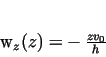 \begin{displaymath}
w_z(z)=-\,\frac{z v_0}{h}
\end{displaymath}